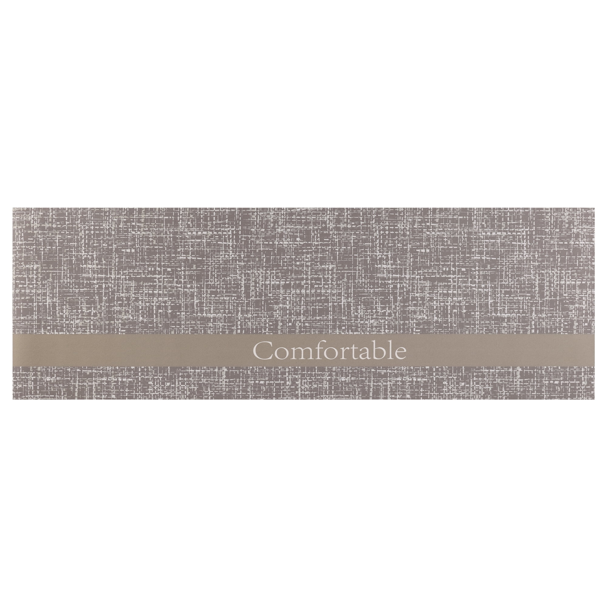 Unique Bargains Letter Pattern Kitchen Mat Waterproof Anti Slip Kitchen Rug Standing Mats Brown 18" x 48"