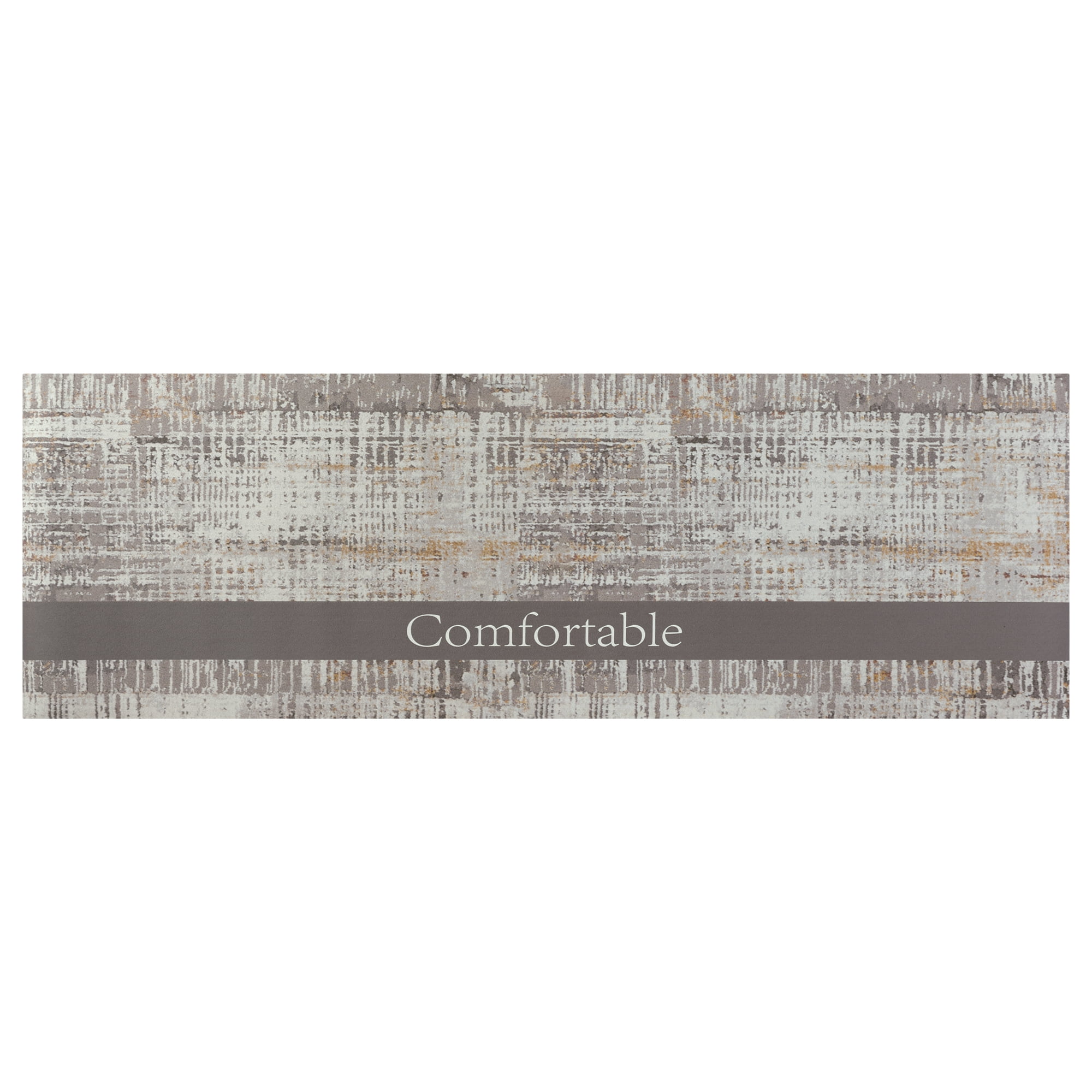 Unique Bargains Letter Pattern Kitchen Mat Waterproof Anti Slip Kitchen Rug Standing Mats Grey 18" x 48"