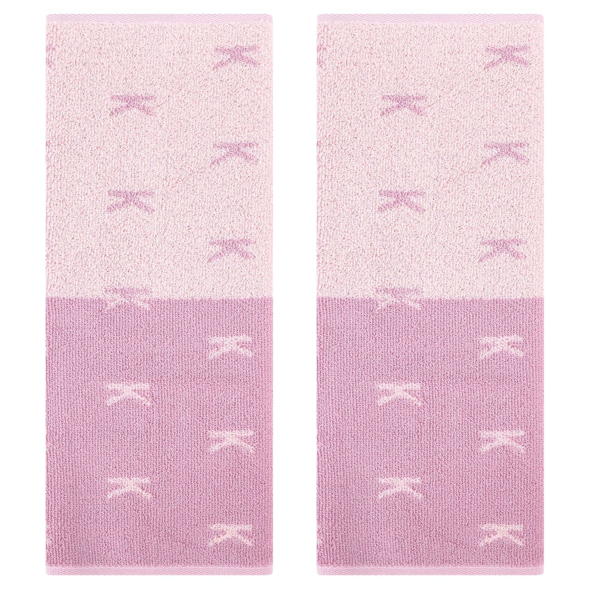 Unique Bargains Letter Patterns Soft Cotton Hand Towel for Bathroom Kitchen Purple 2-Piece