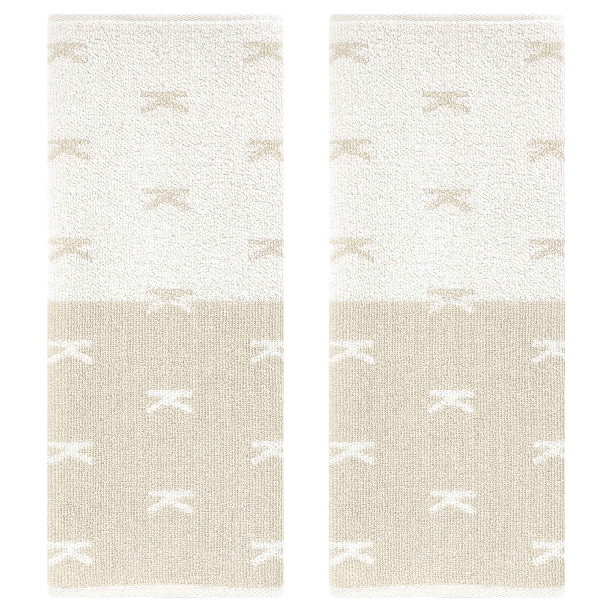 Unique Bargains Letter Patterns Soft Cotton Hand Towels for Bathroom Kitchen Brown 2-Piece