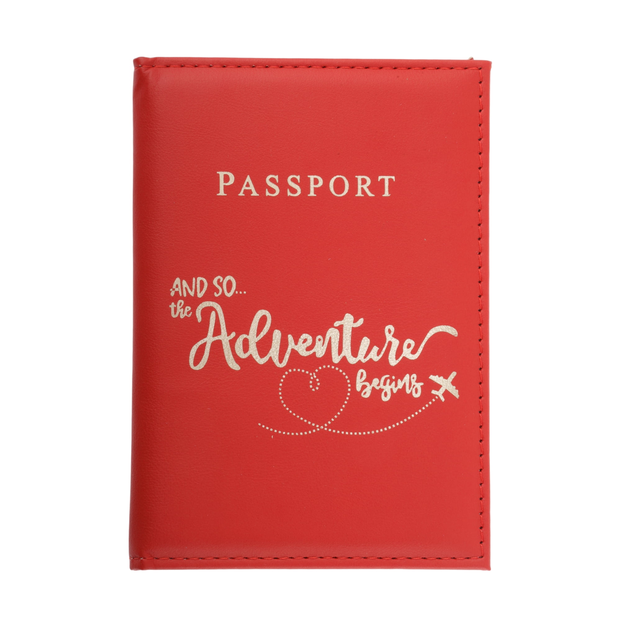 Unique Bargains Letters Design Passport Holder 1 Pc Red