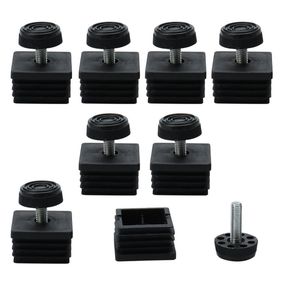 Unique Bargains Leveling Feet 40 x 40mm Square Insert Sofa Leg Adjustable Leveler 8 Sets