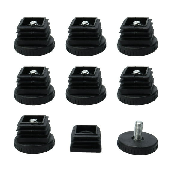 Unique Bargains Leveling Feet 40 x 40mm Square Inserts Sofa Leg Adjustable Leveler 8 Sets