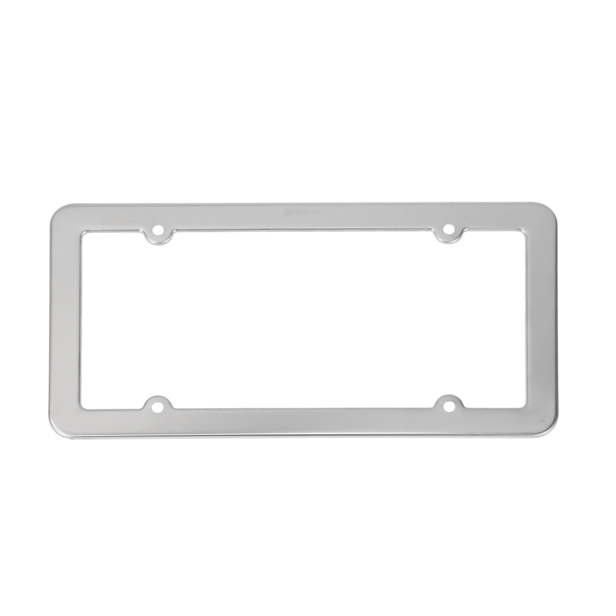 Unique Bargains License Plate Frame Stainless Steel Front Rear Holder 4 Hole Silver Tone