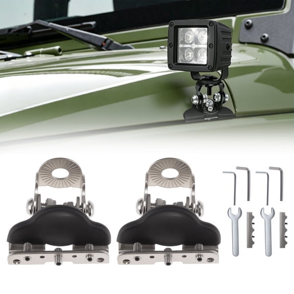 Unique Bargains Light Bar Mounting Bracket Iron Spotlight Tube Clamp Holder Heavy Duty LED Strip Bracket Light Bar Mounts for Motorcycle ATV UTV Silver Tone 1 Set