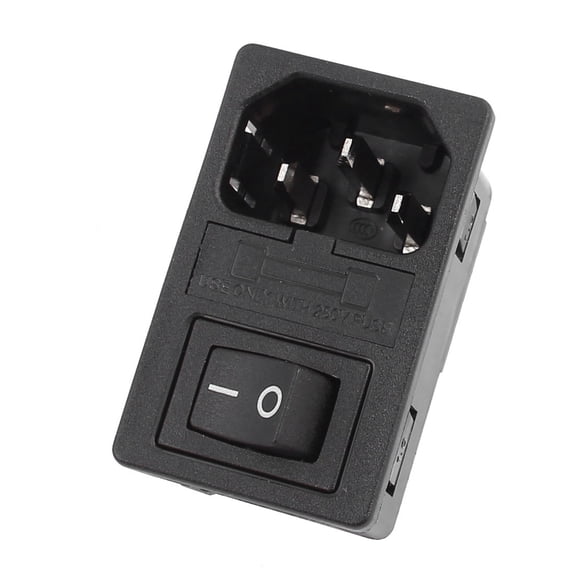 Unique Bargains Light Boat Rocker Switch IEC 320 C14 Inlet Power Socket Connector