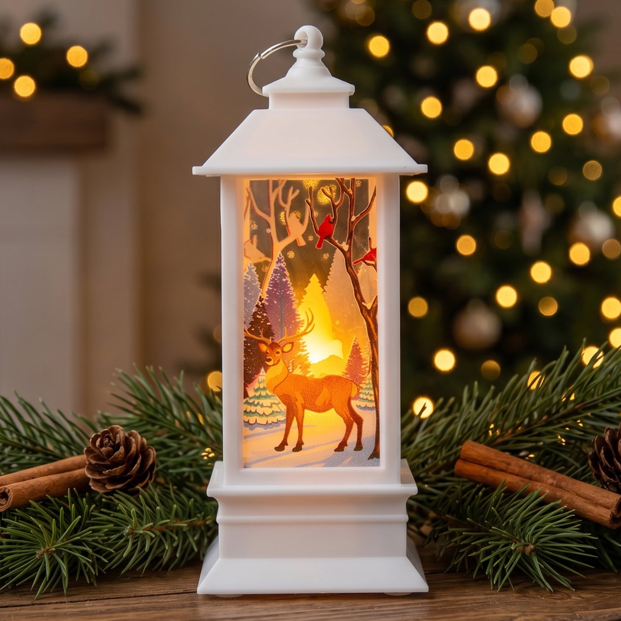 Unique Bargains Light Up Crystal Ball Decorative Lanterns for Decor White Style A