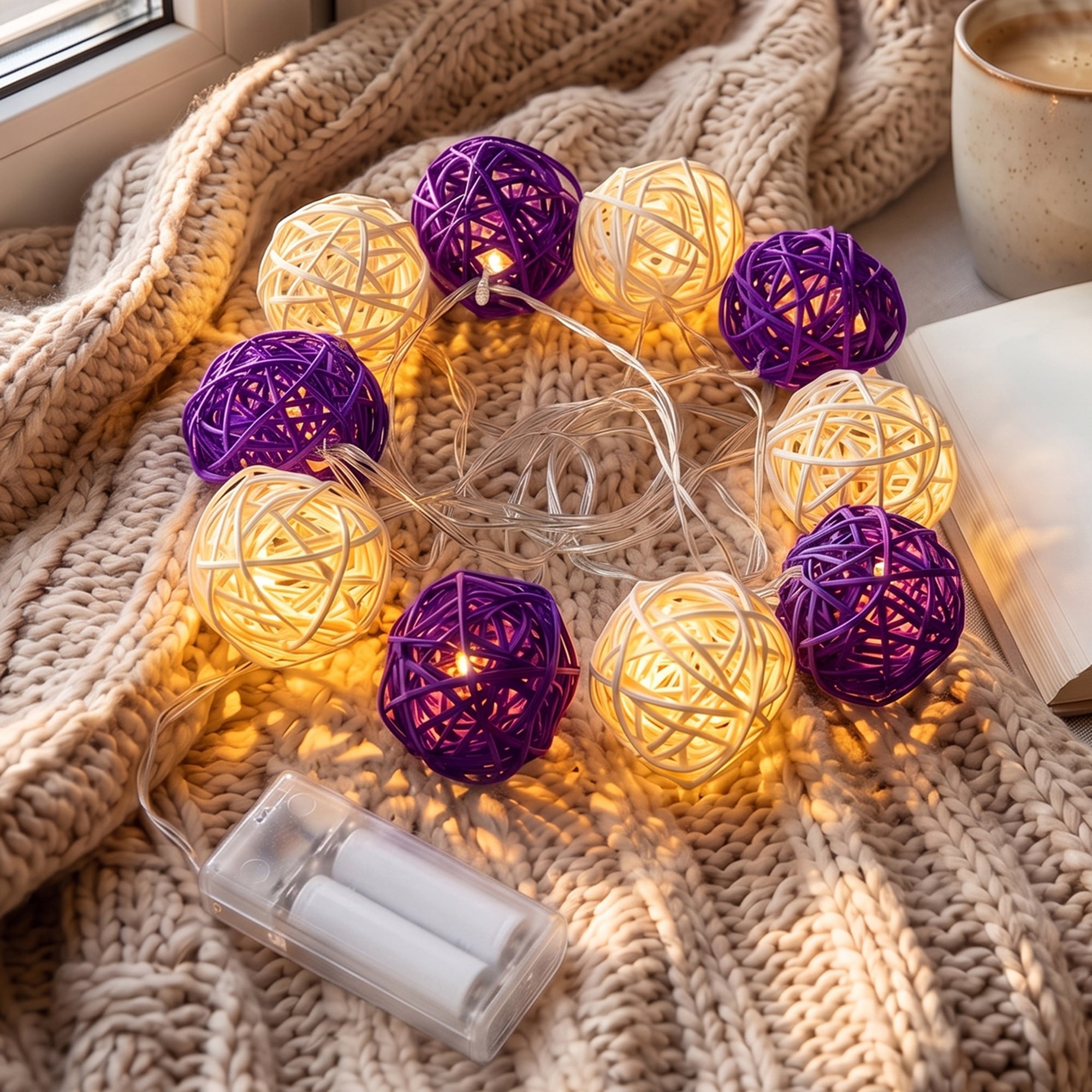 Unique Bargains Lights for Home Use with Flexible Design 6.6 ft Purple Battery Operated