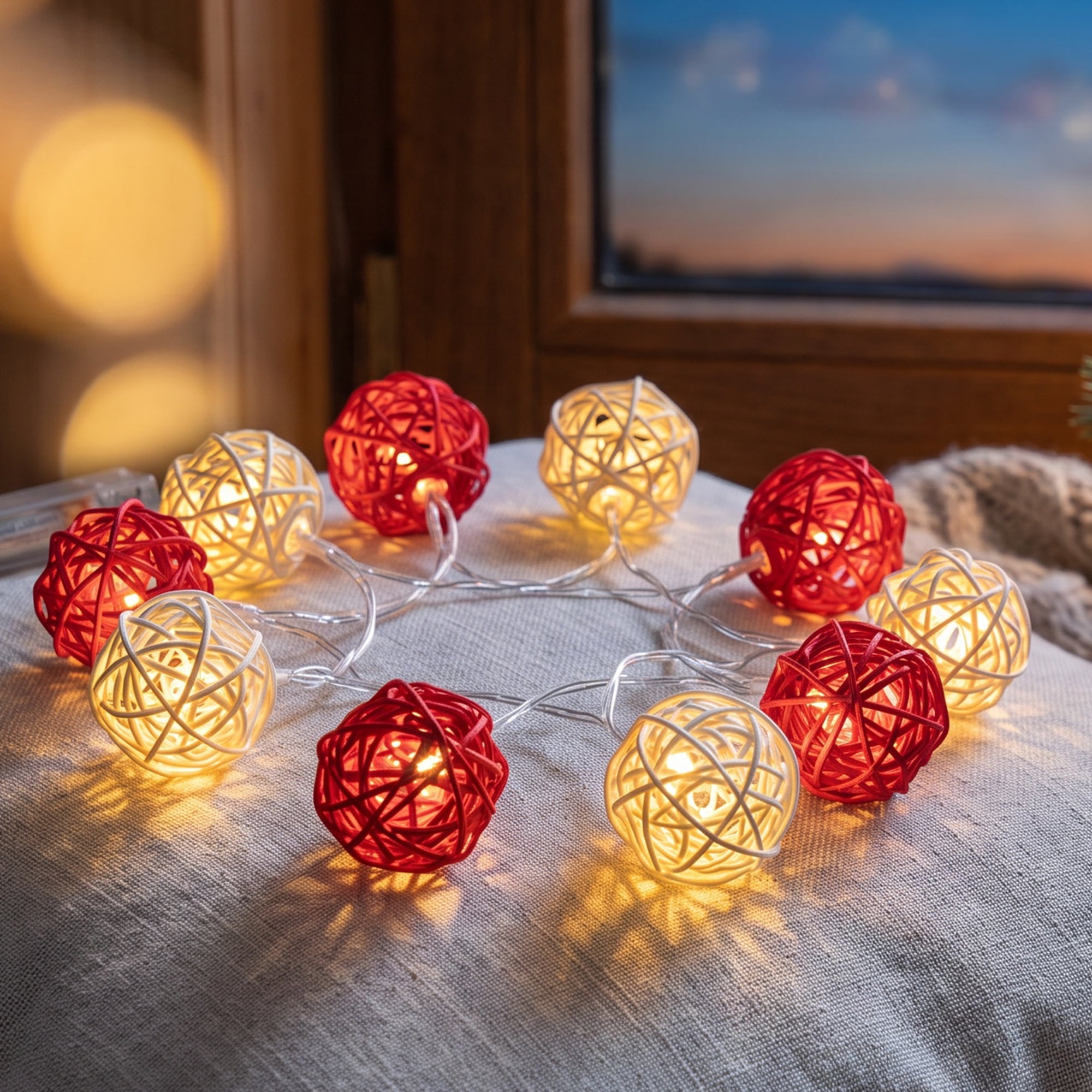 Unique Bargains Lights for Home Use with Flexible Design 6.6 ft Red Light Battery Operated