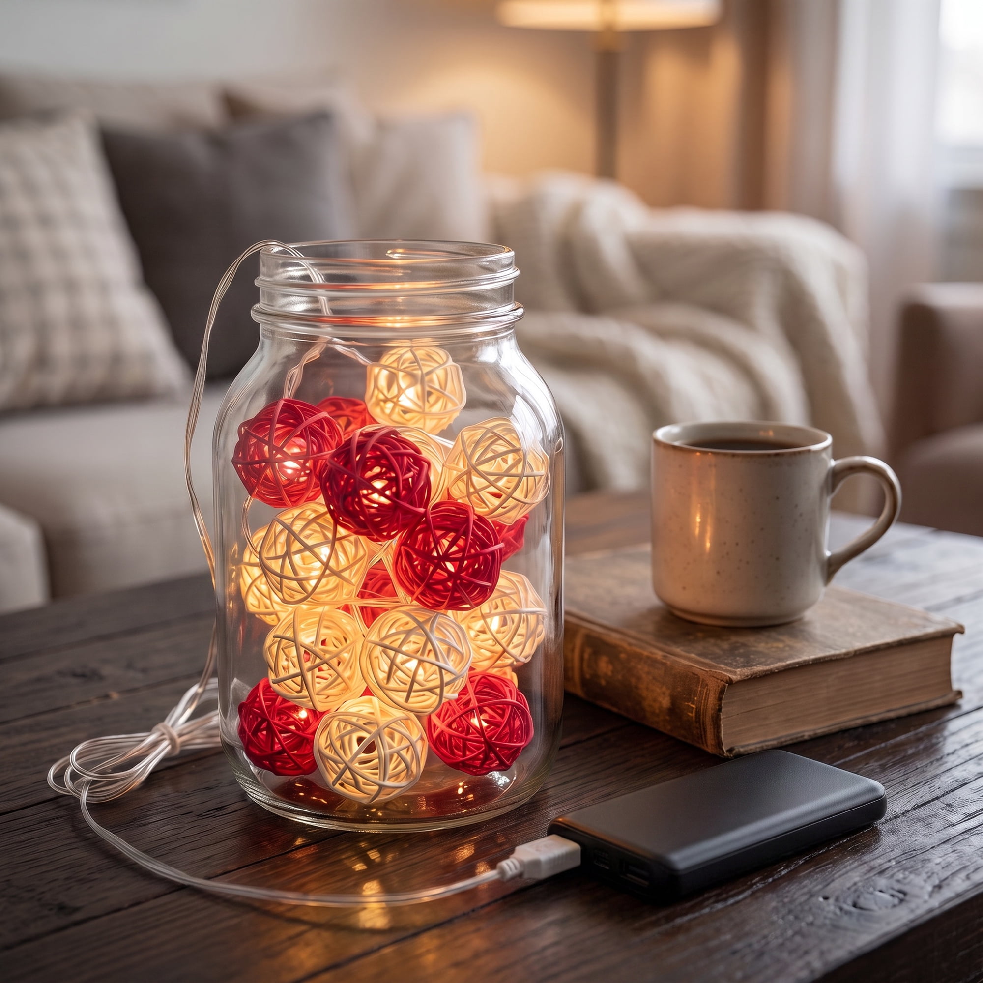 Unique Bargains Lights for Home Use with Flexible Design 9.8 ft Red USB Powered
