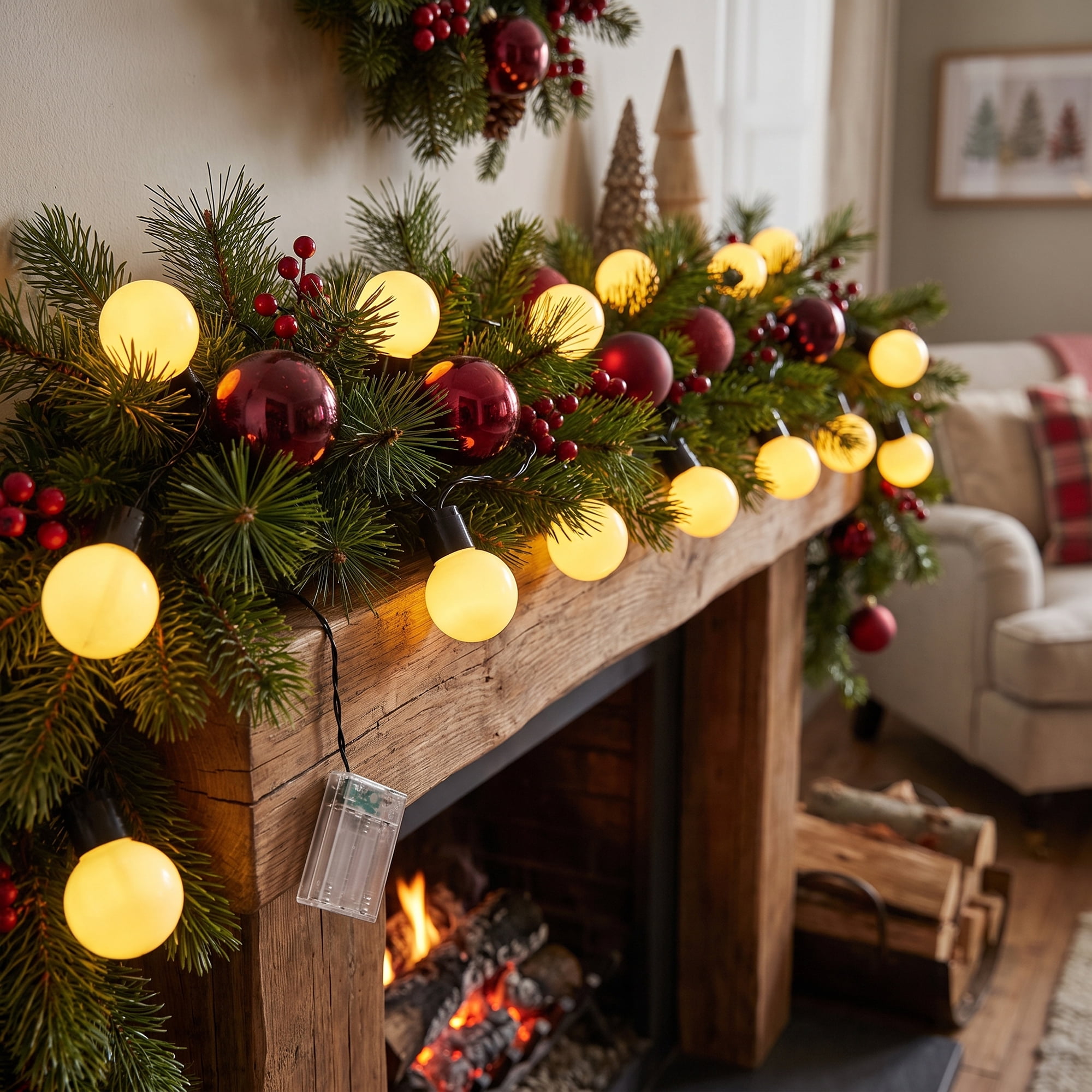 Unique Bargains Lights for Indoor Garlands with Vintage Style 16.4 ft Battery Operated