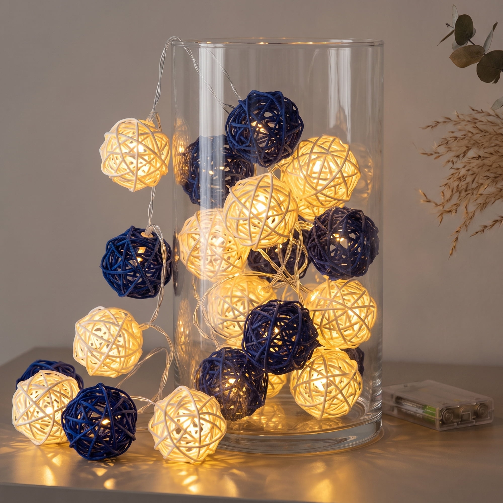 Unique Bargains Lights with Flexible Design 13.1 ft Bule and Warm White Battery Operated
