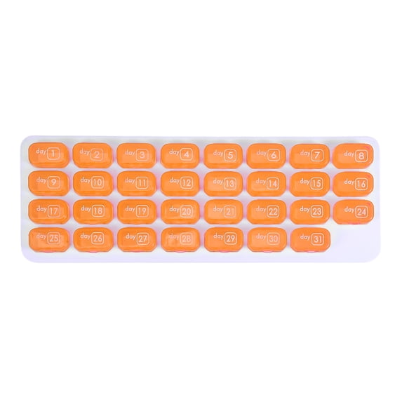 Unique Bargains Lightweight 31 Grids Keyboard Style Pill Dispenser Orange