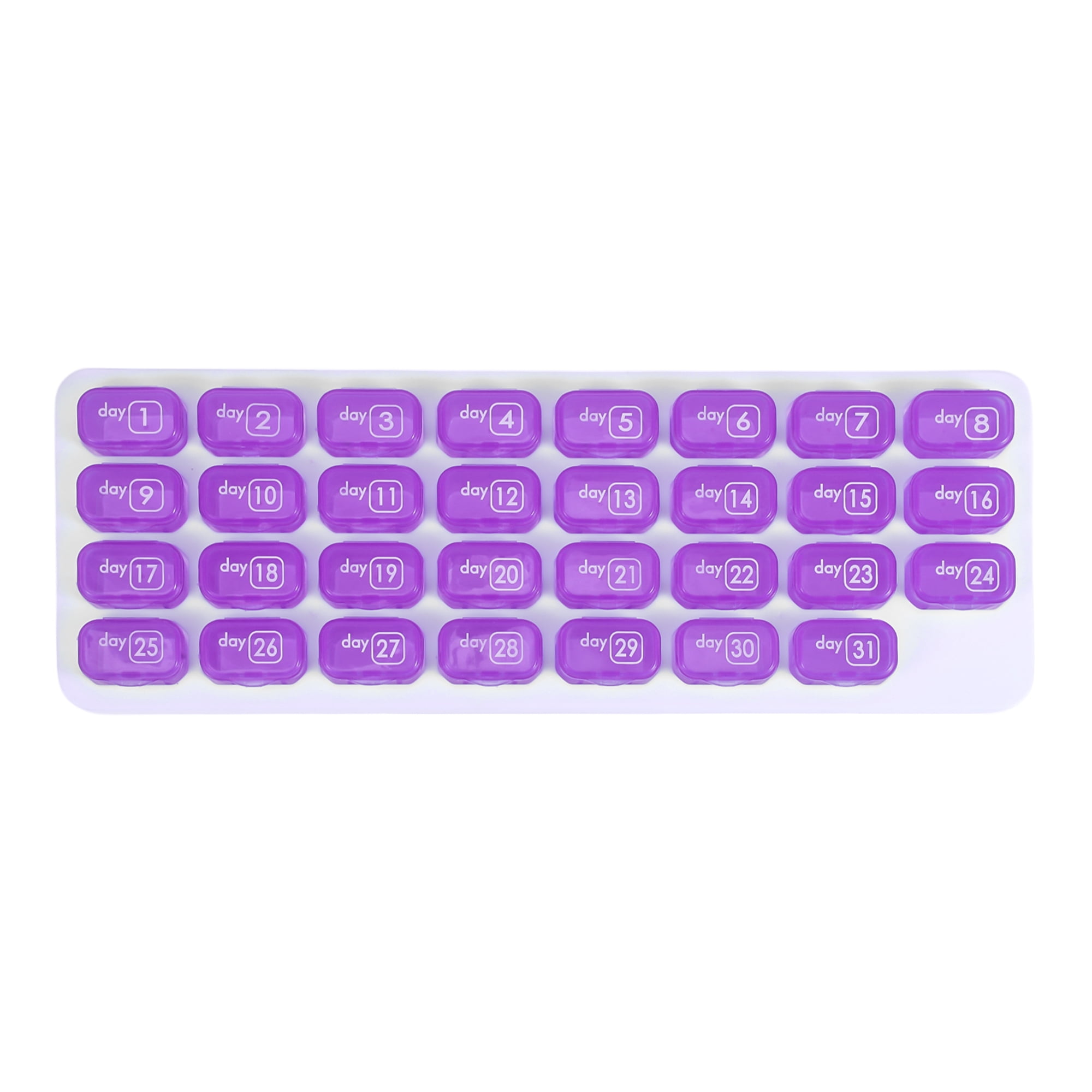 Unique Bargains Lightweight 31 Grids Keyboard Style Pill Dispenser Purple