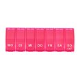 thumbnail image 1 of Unique Bargains Lightweight 7 Compartment Single Row Pill Case 1Pc Rose Red, 1 of 6