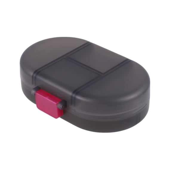Unique Bargains Lightweight 8 Grids Flip Up Double Layer Pill Case Clear Gray