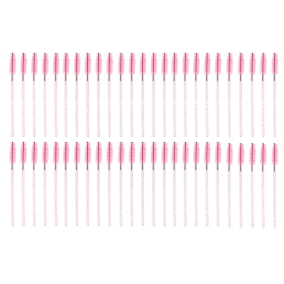 Unique Bargains Lightweight Eyebrow Brushes for Travel 50 Pcs Pink