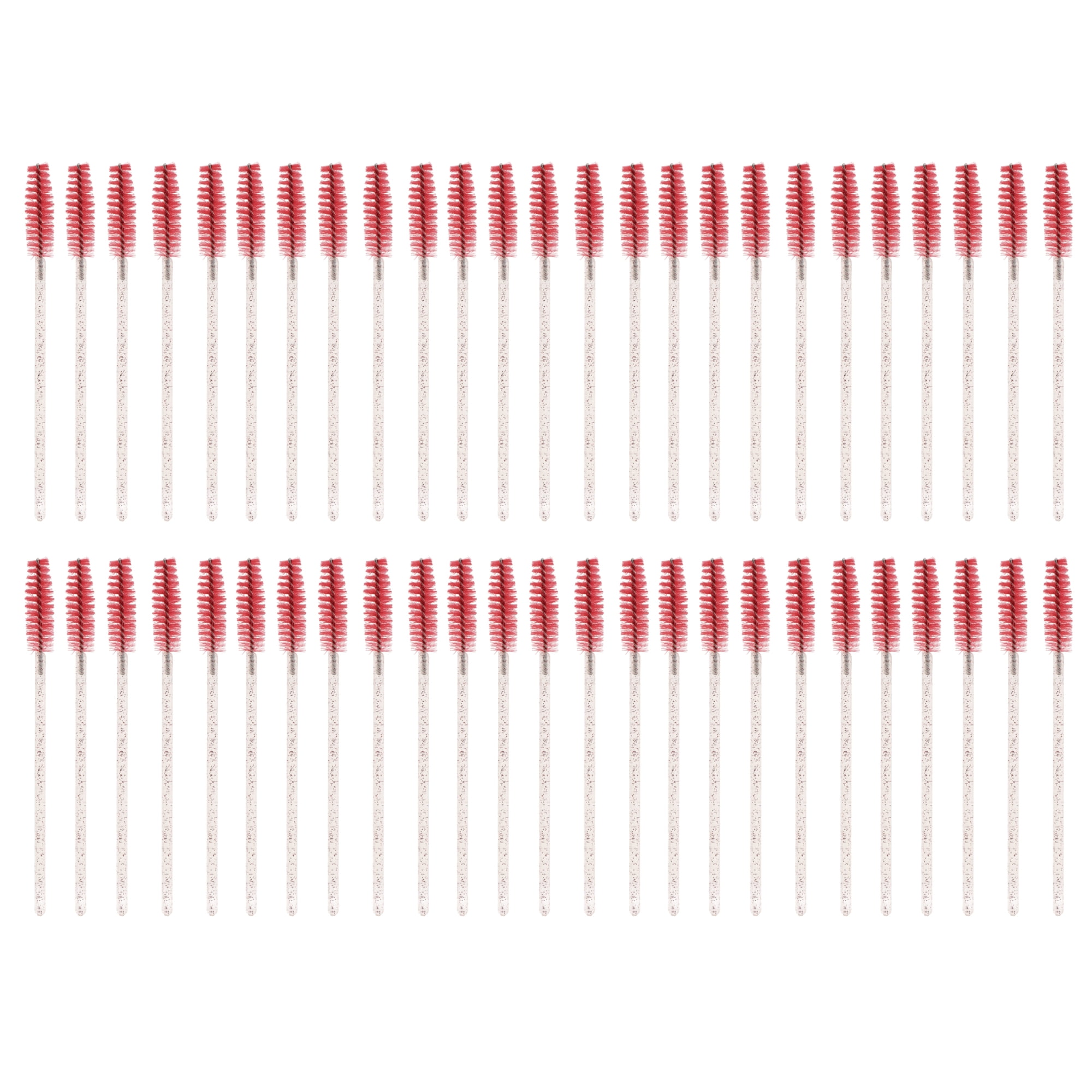 Unique Bargains Lightweight Eyebrow Brushes for Travel 50 Pcs Red