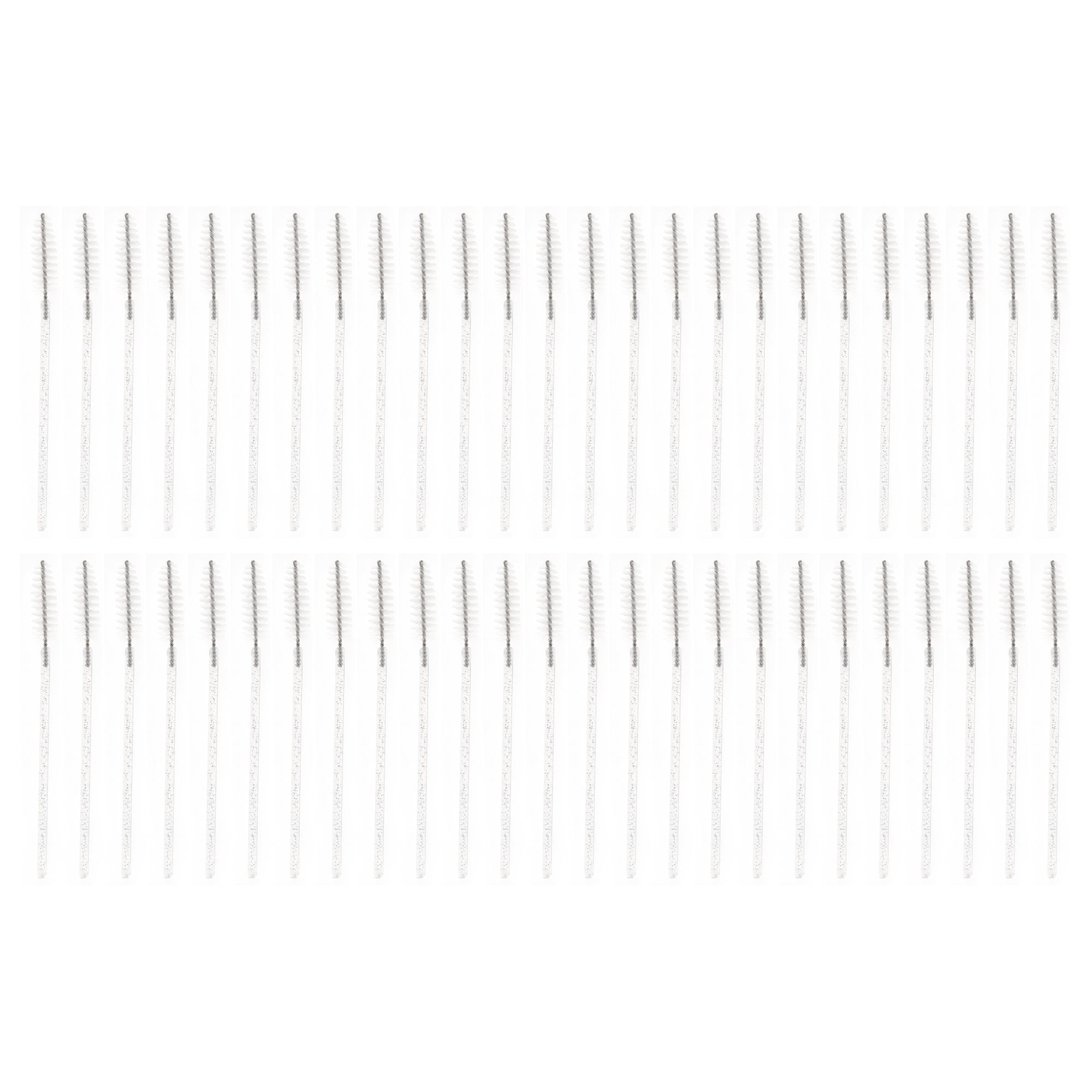 Unique Bargains Lightweight Eyebrow Brushes for Travel 50 Pcs White