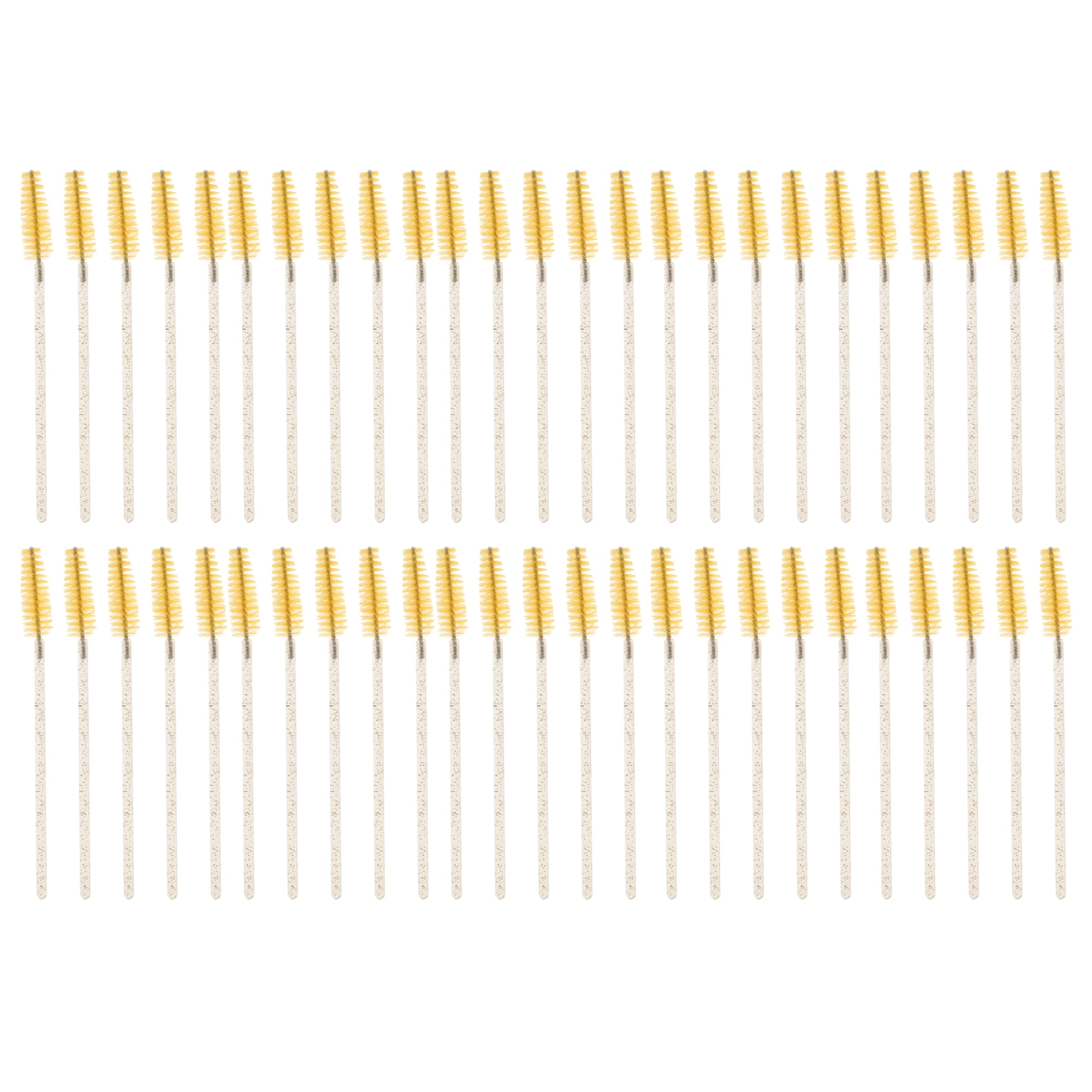 Unique Bargains Lightweight Eyebrow Brushes for Travel 50 Pcs Yellow