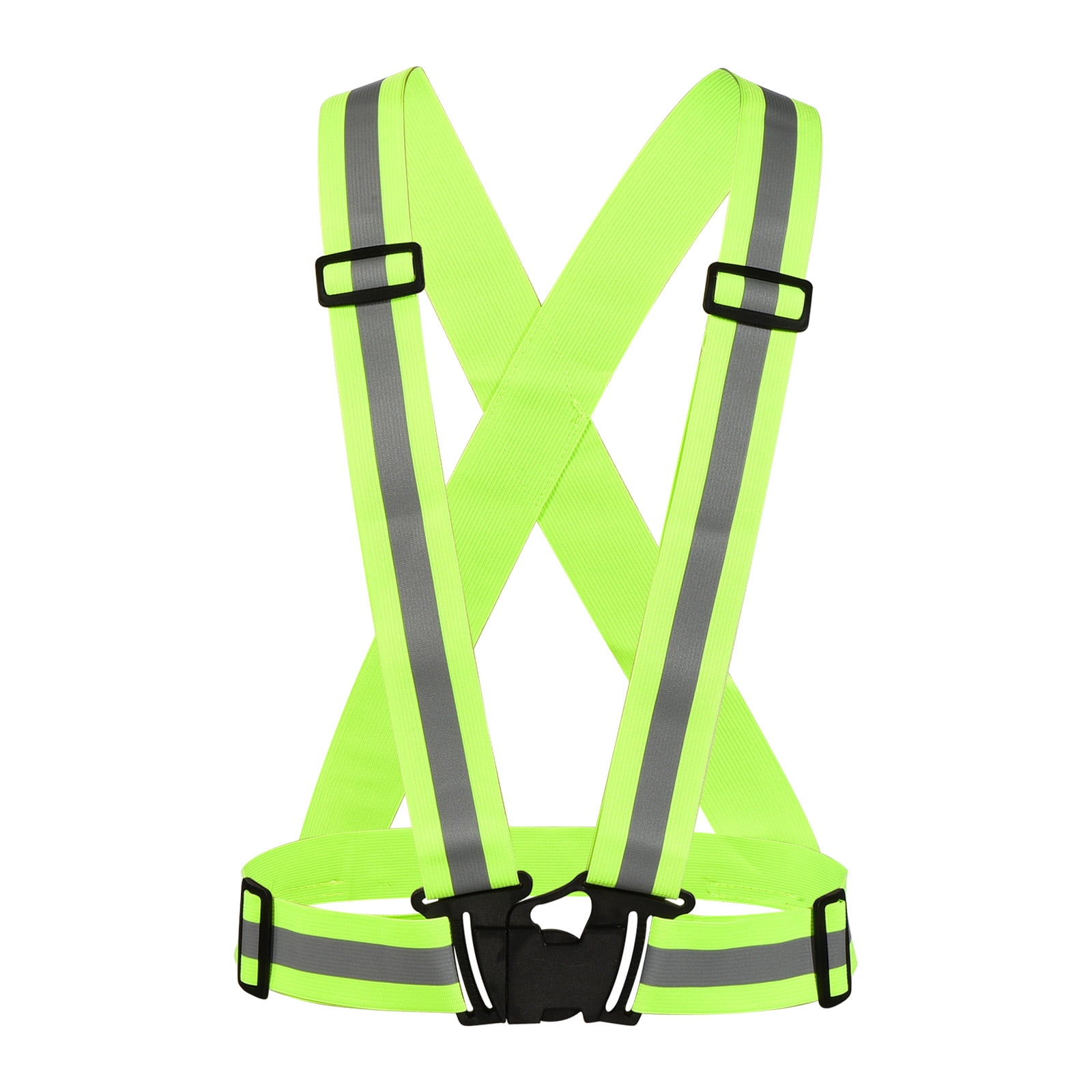 Unique Bargains Lightweight High Visibility Night Caution Reflective Vest Adjustable Green 1.6"