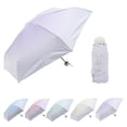 thumbnail image 1 of Unique Bargains Lightweight Mini Compact Windproof Folding Umbrella Purple [Circular Handle], 1 of 6