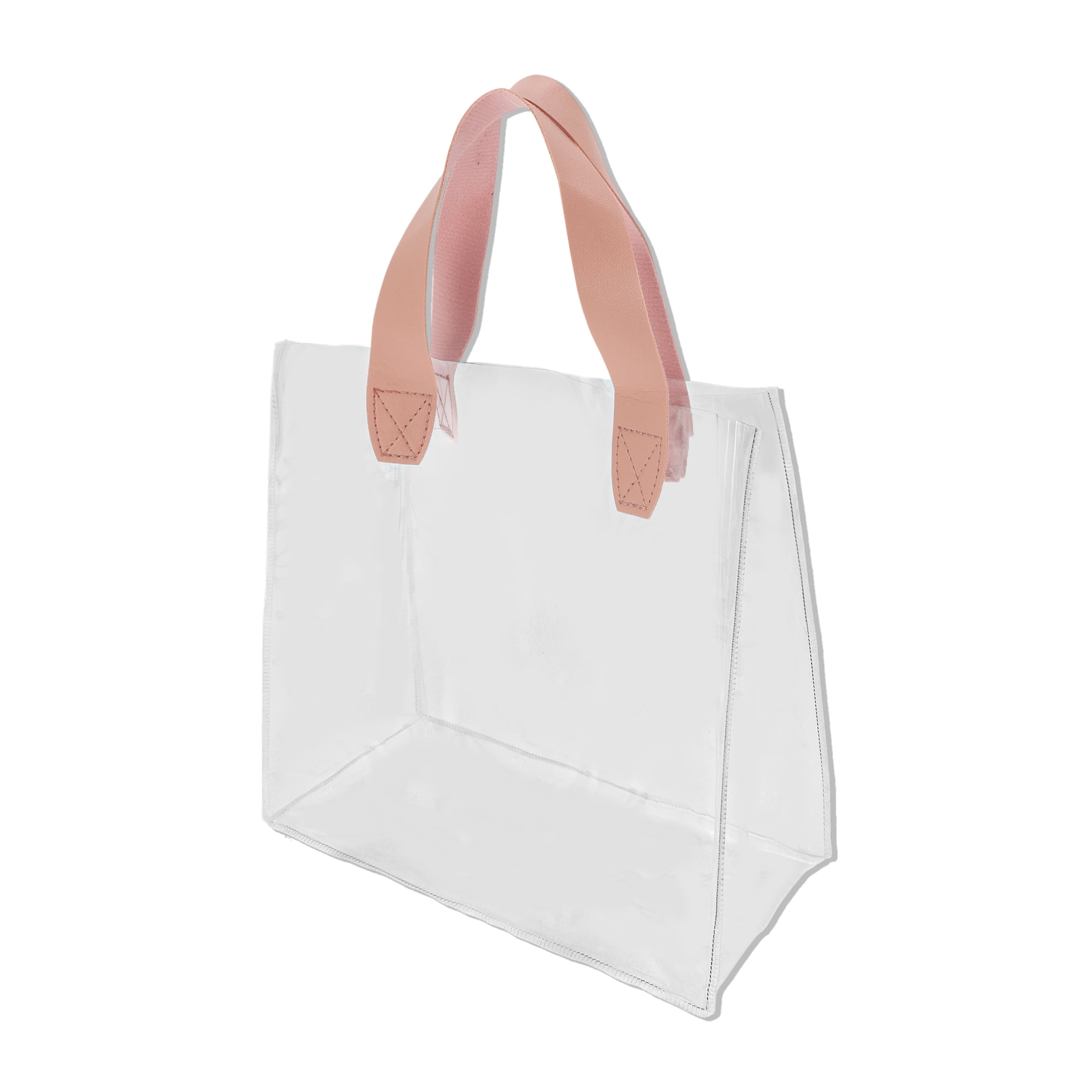Unique Bargains Lightweight Reusable Gift Bag for All Occasions 1 Pc Pink Clear Large
