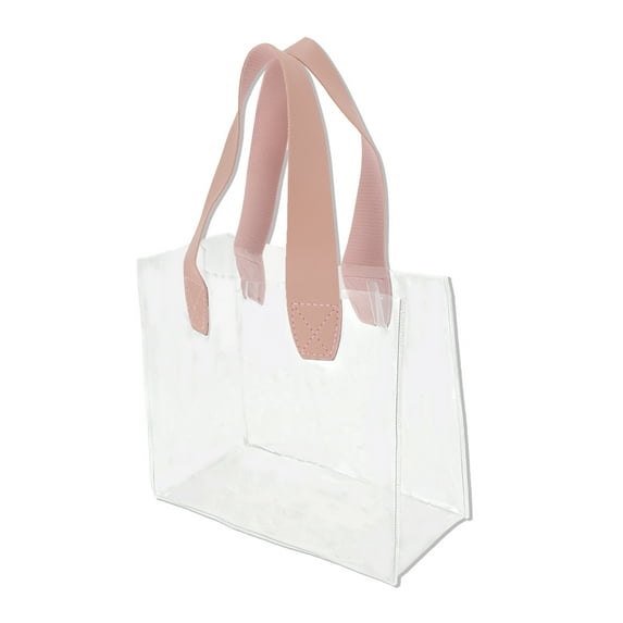 Unique Bargains Lightweight Reusable Gift Bag for All Occasions 1 Pc Pink Clear Small