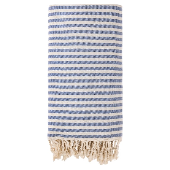Unique Bargains Lightweight Sand Free Quick Dry Turkish Beach Towel Blue 71" x 40"