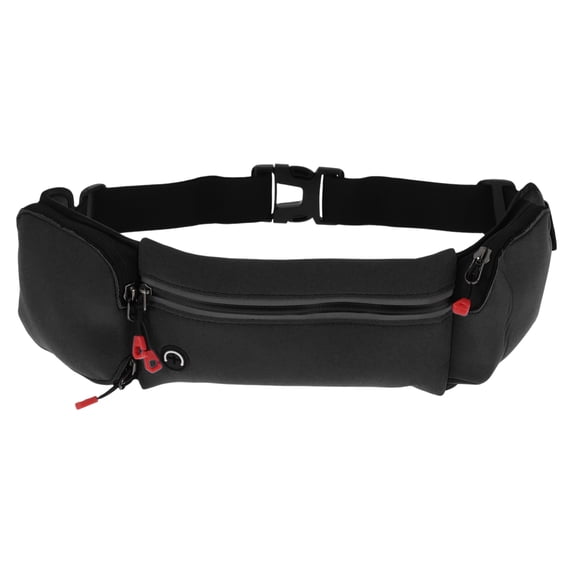 Unique Bargains Lightweight Zipper Running Belt 1 Pc Black