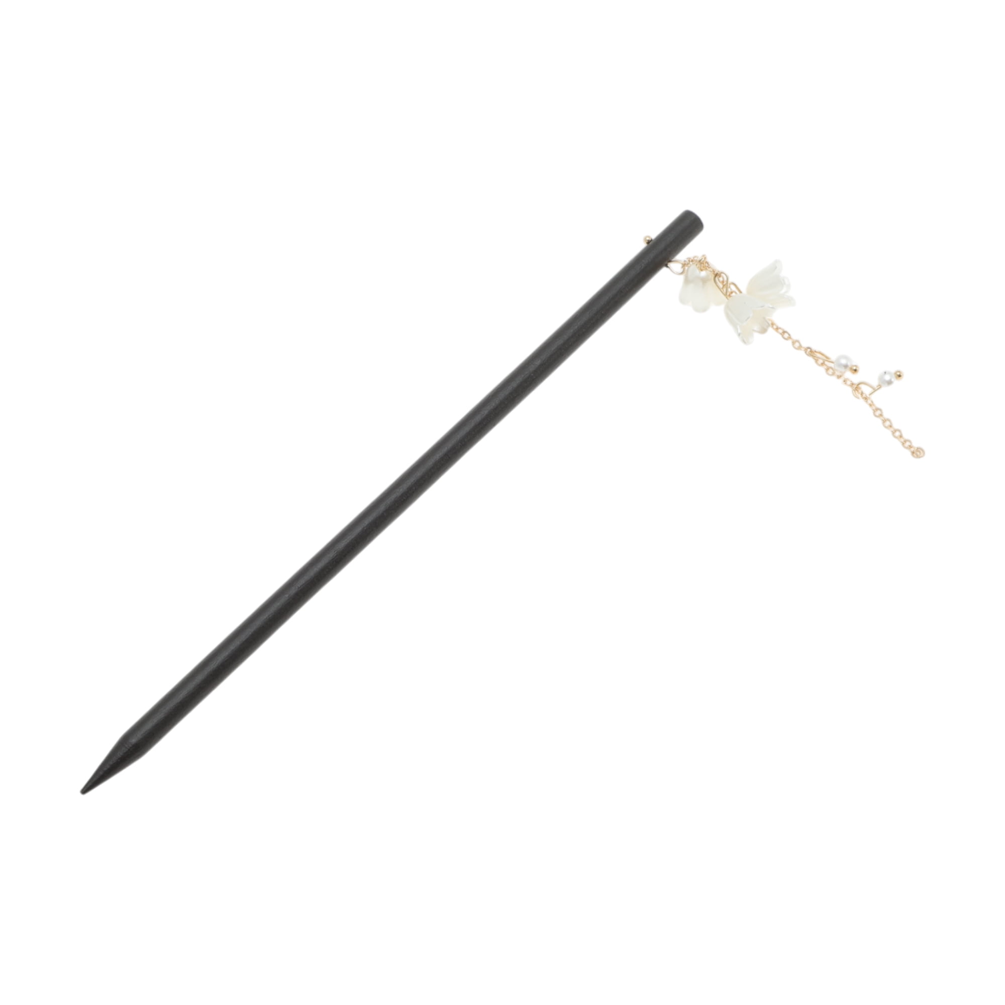 Unique Bargains Lily of the Valley Hair Chopstick for Women Black Gold Tone 1 Pc