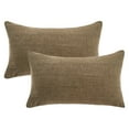 thumbnail image 1 of Unique Bargains Linen Soft Solid Throw Pillow Covers Pack of 2 Dark Brown 20" x 12", 1 of 6