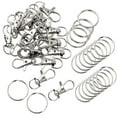 thumbnail image 1 of Unique Bargains Lobster Clasps Hook Split Ring Keyring Handbag Keychain Key Holder Silver 20pcs, 1 of 7