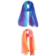 thumbnail image 1 of Unique Bargains Long Chiffon Lightweight Scarf Gradient Color Scarves Spring Summer for Women Royal Blue / Red Orange 63"x19.6", 1 of 8