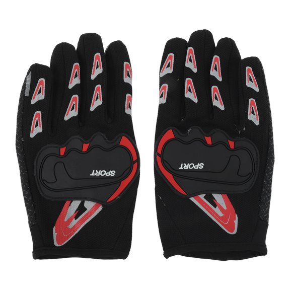 Unique Bargains Long Finger Thin Shell Gloves Motorcycle Gloves Cycling Gloves for Climbing Motorcycling Hiking Cycling Rubber/Plastic Red One Size 19.5cmx11cm 1 Pair
