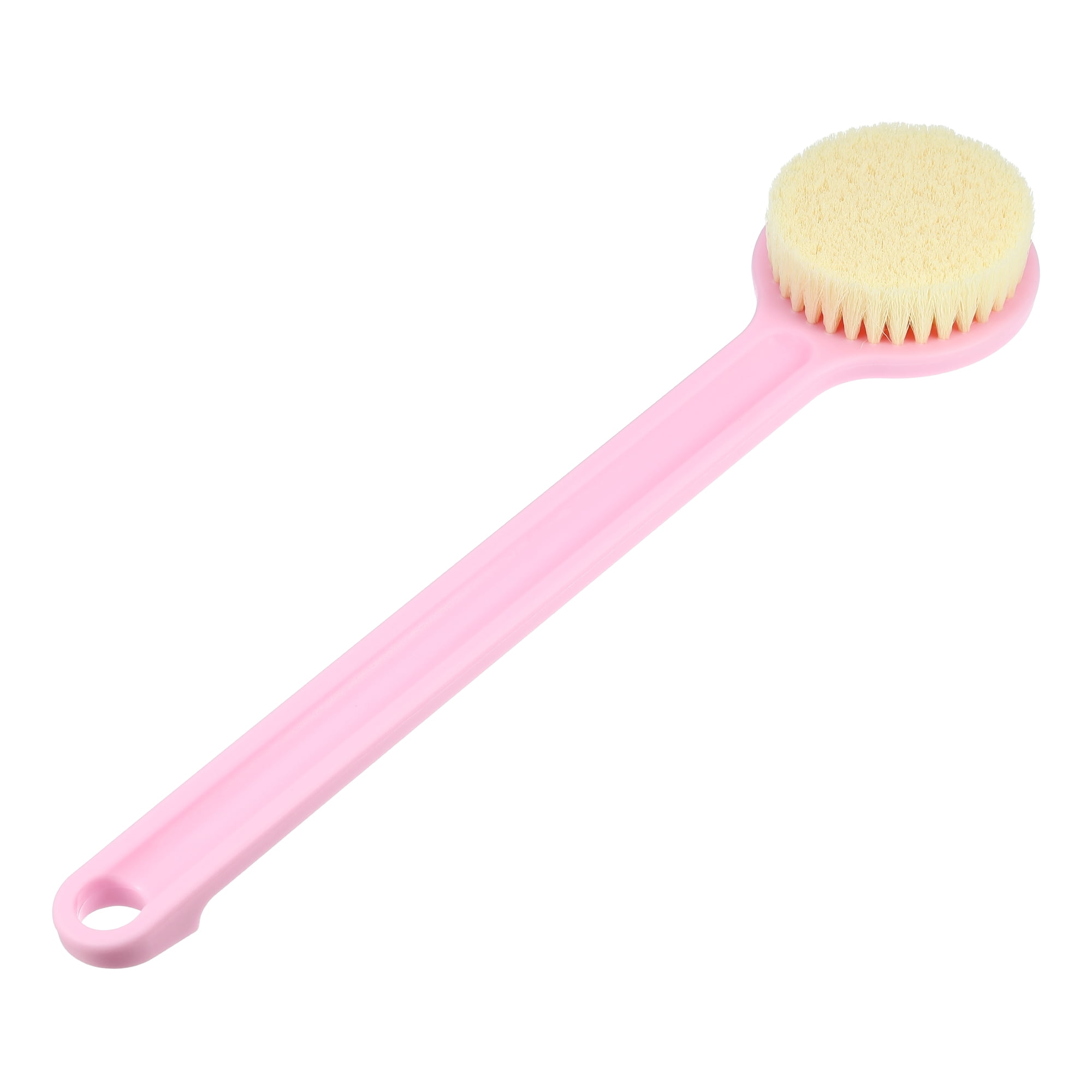 Unique Bargains Long Handle Back Scrubber Shower Brush 13.98"x3.15"x1.18" Pink