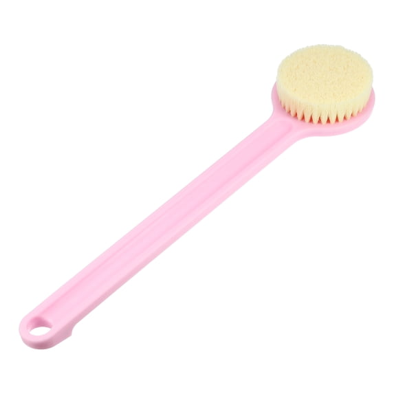 Unique Bargains Long Handle Back Scrubber Bath Brush for Shower 13.98"x3.15"x1.18" Pink