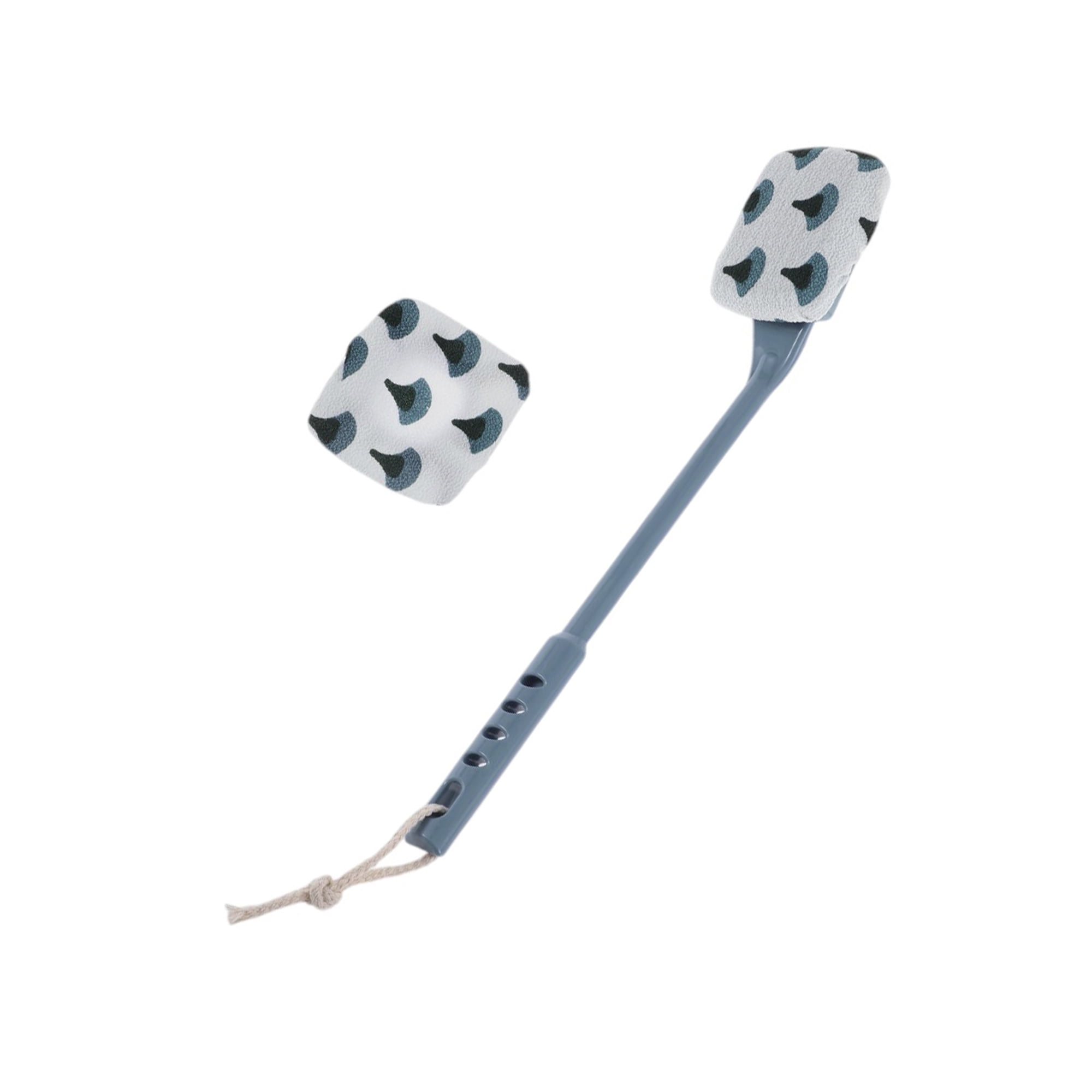 Unique Bargains Long Handle Bath Brush 15.74"x2.75"x1.18" 1 Set Blue Coarse Sand