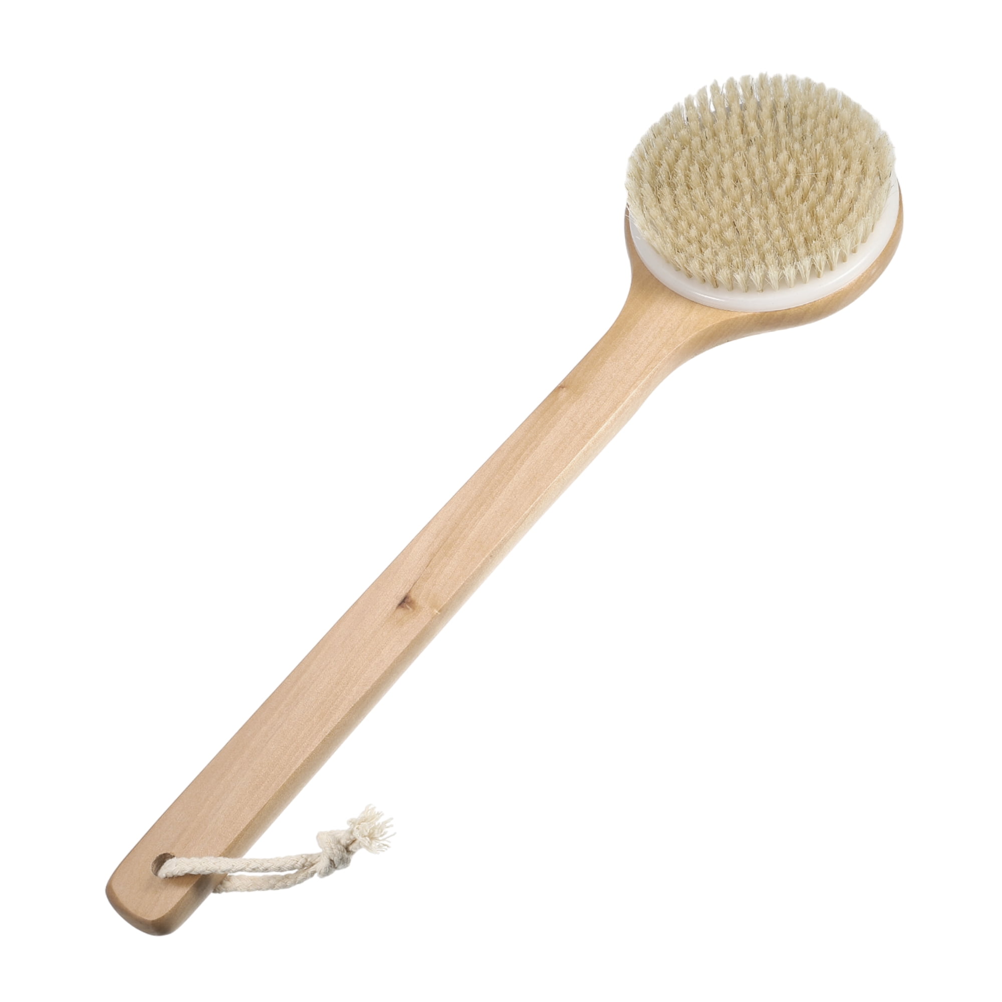 Unique Bargains Long Handle Bath Brush Body Scrubber 15.94" Yellow 1 Pc