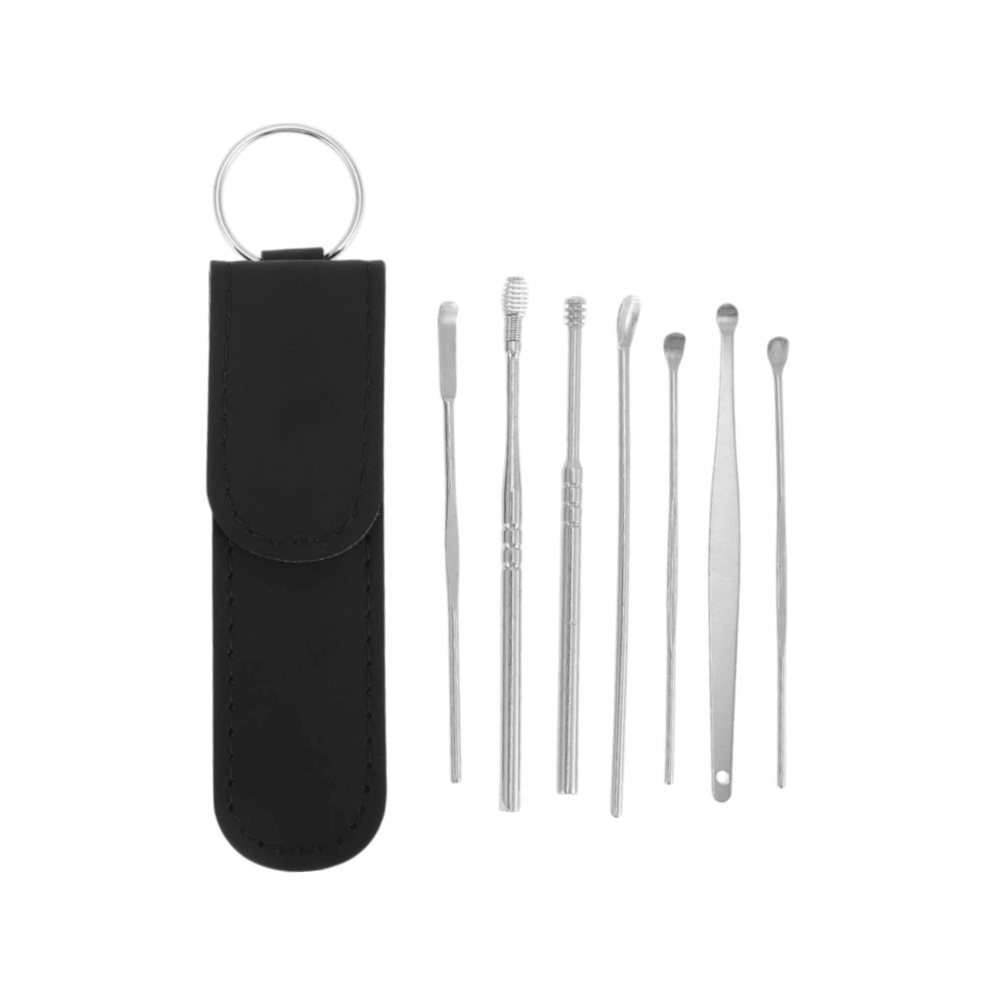 Unique Bargains Long Handle Earwax Cleaning Tool Kit Stainless Steel Silver Tone