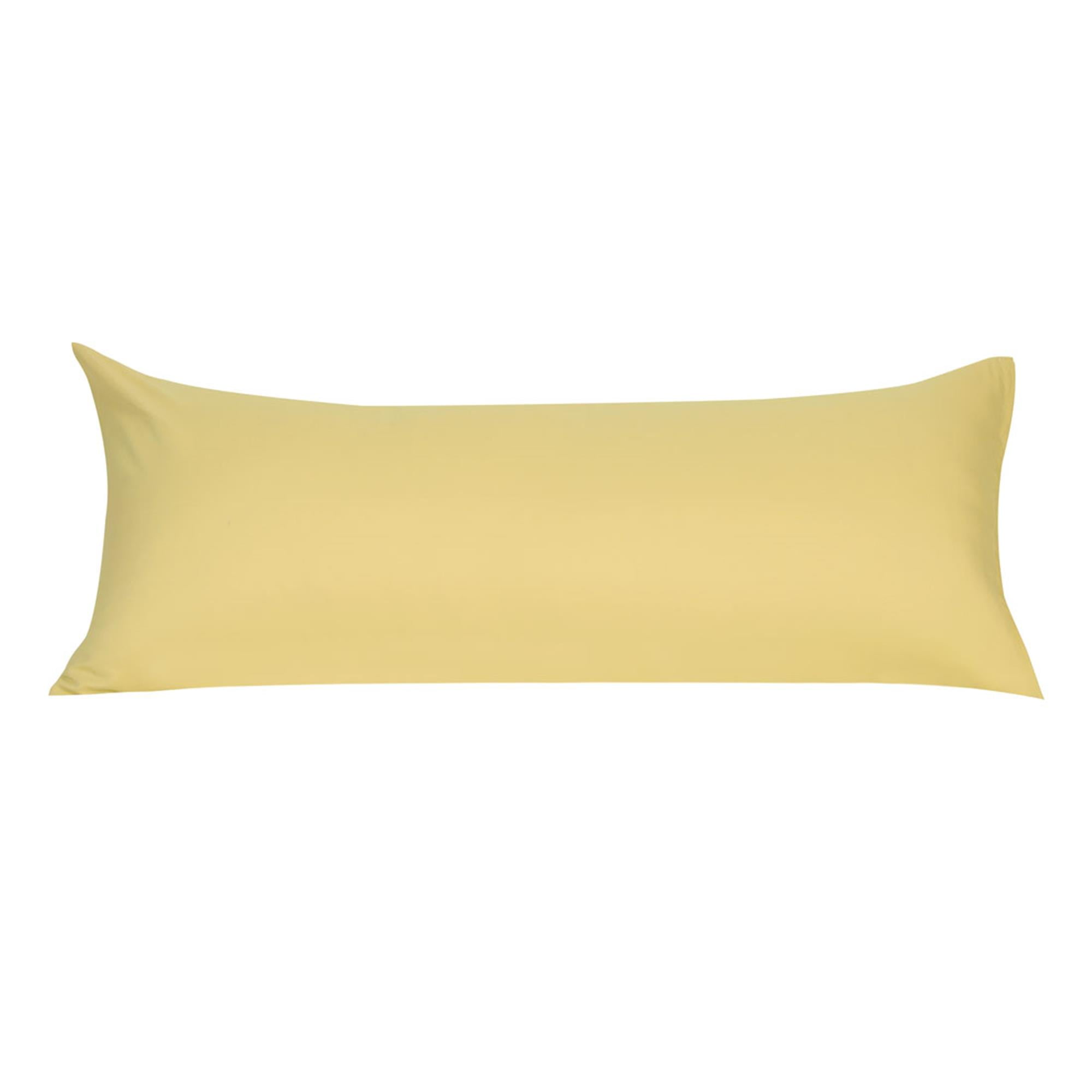 Unique Bargains Pillowcases Zippered Microfiber Body Pillow Cover Gold 20" x 54"