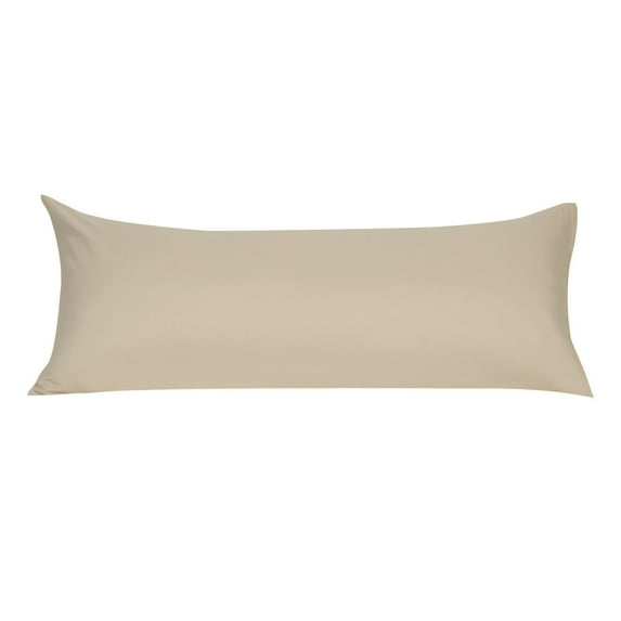 Unique Bargains Pillowcases Zippered Microfiber Body Pillow Cover Khaki 20" x 54"