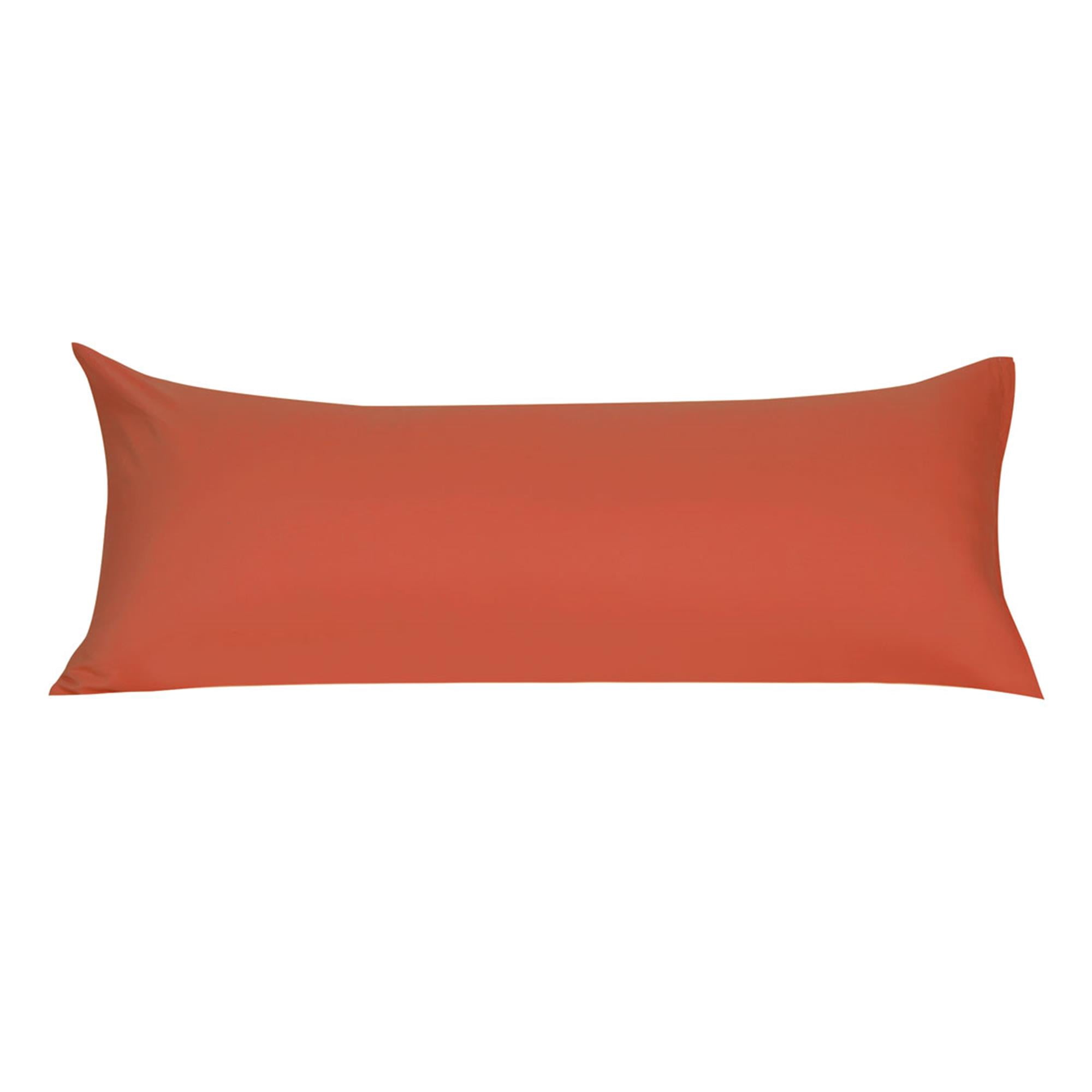 Unique Bargains Pillowcases Zippered Microfiber Body Pillow Cover Orange 20" x 54"
