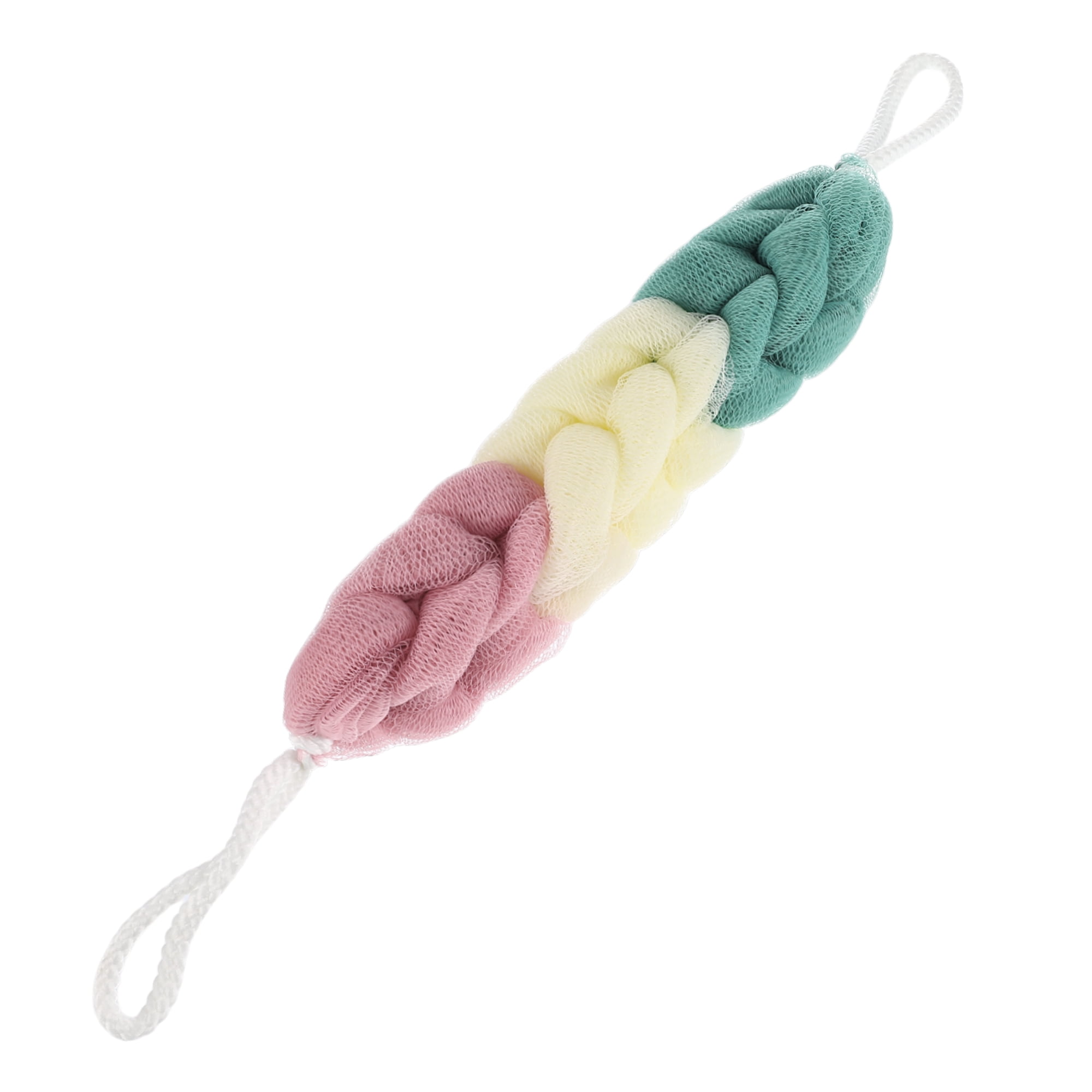 Unique Bargains Long Stretch Back Sponge Back Sponge for Bathroom Green Beige Pink
