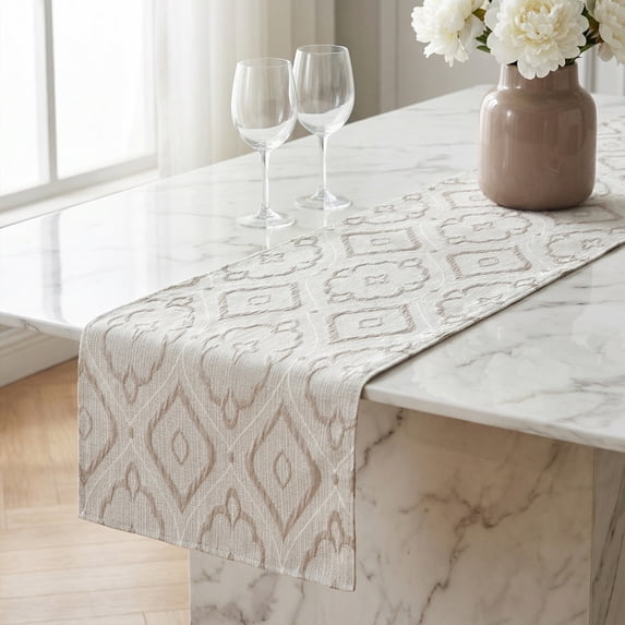 Unique Bargains Long Washable Polyester Runner Table Runner for Table Gray 13.8"x63"