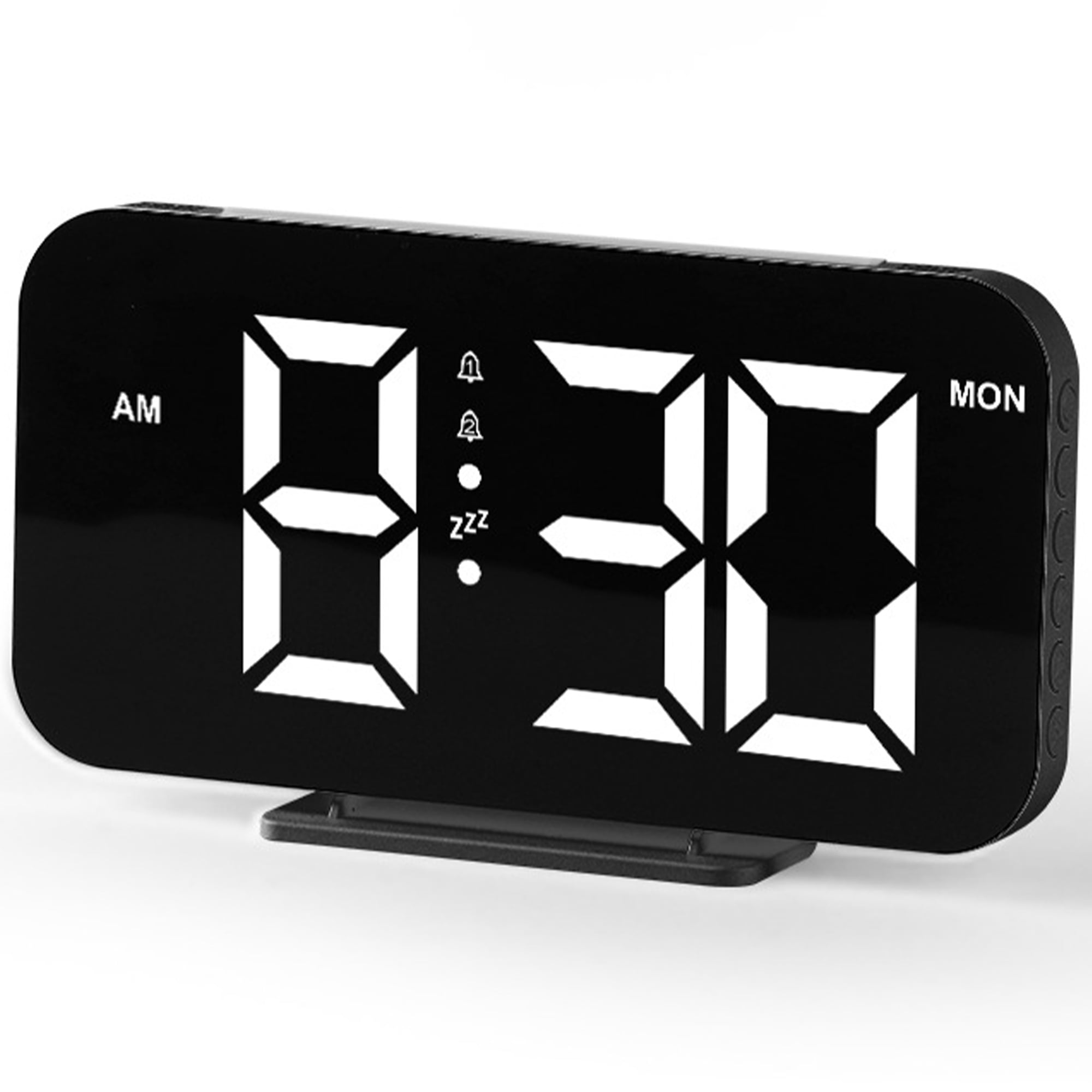Unique Bargains Loud Alarm Clock Black Housing With White Light 6.3"L x 1.0"W x 3.4"H