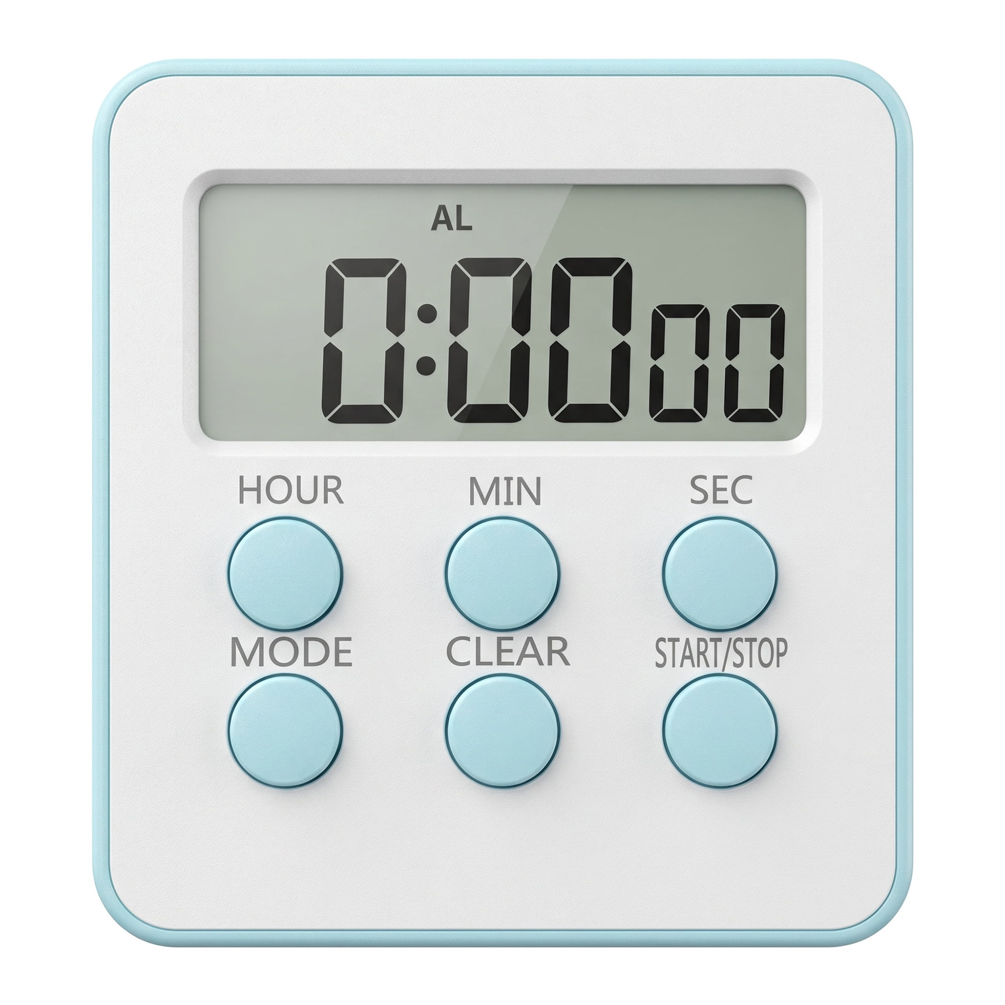 Unique Bargains Loud Alarm Clock Magnetic Backing Stand Cooking Timer Cyan
