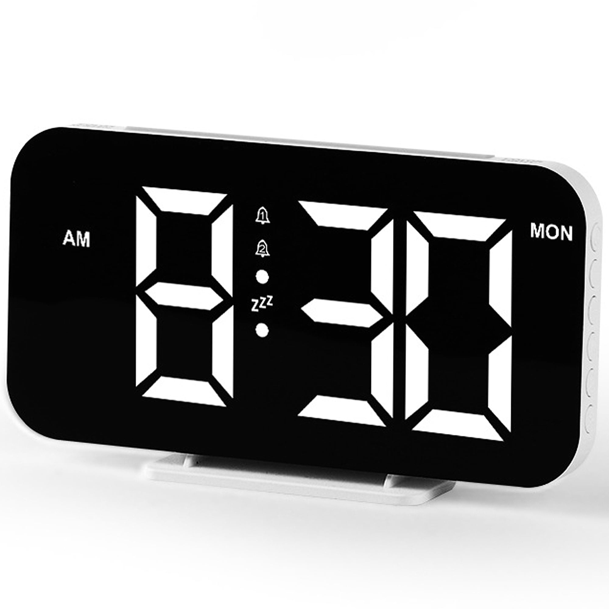 Unique Bargains Loud Alarm Clock White Housing With White Light 6.3"L x 1.0"W x 3.4"H