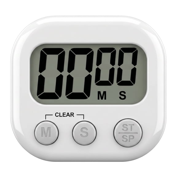 Unique Bargains Loud Alarm Magnetic Backing Kitchen Timer for Cooking White-B