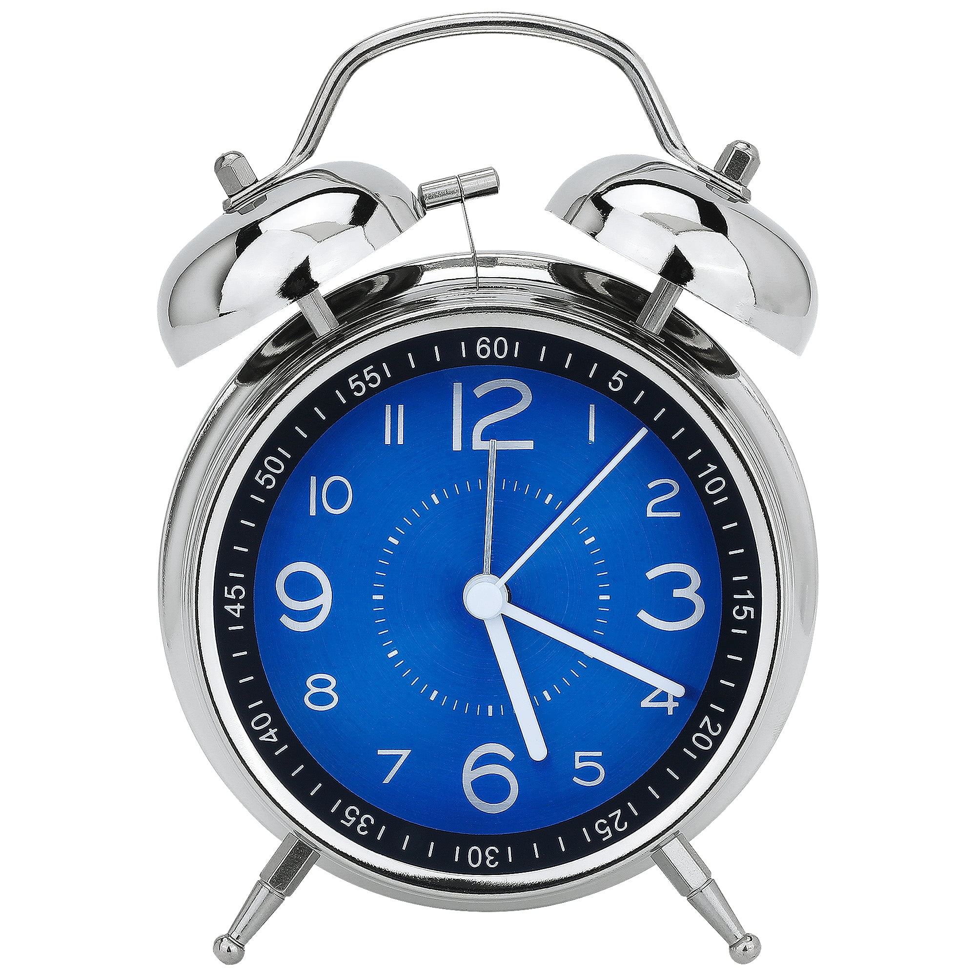 Unique Bargains Loud Bell Sound Metal Mechanical Alarm Clock Blue 4.5"L x 2.2"W x 6.3"H